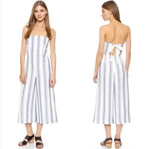 CLUB MONACO Simonettah Tie-Back Jumpsuit, Blue/White Stripe, Sz 0